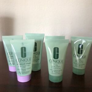 Clinique 7 Day Scrub Cream 4 tubes & All About Clean Liquid Facial Soap 2 tubes
